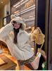 Women's Versatile Mid-Length Plush Jacket with Cute Bear Ears - 2025 Autumn/Winter Collection