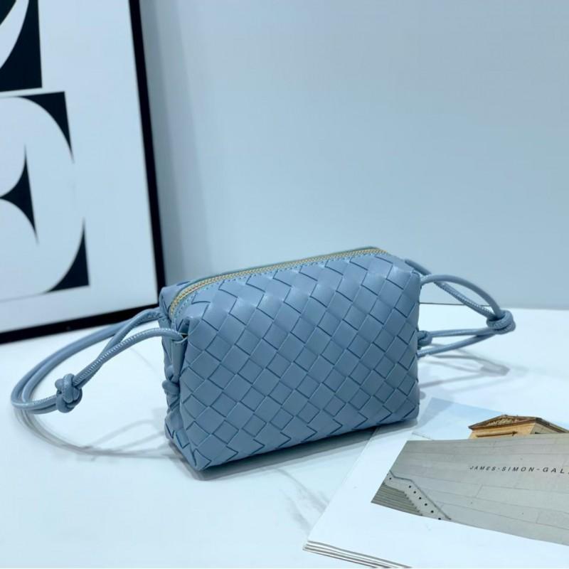 Borsa a Spalla Quadrata Mini Monocolore Tessuta a Mano da Donna Compatta a Tracolla Con Grande Capacità Morbida Pelle PU