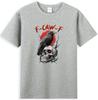 Fcawf Black Crow Funny Bird With Skull Halloween Gothic Tshirt