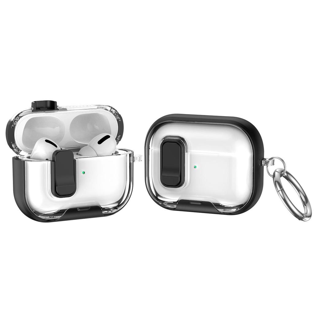 Transparent Color-Block Protective Case with Stand for AirPods Pro 2nd Gen