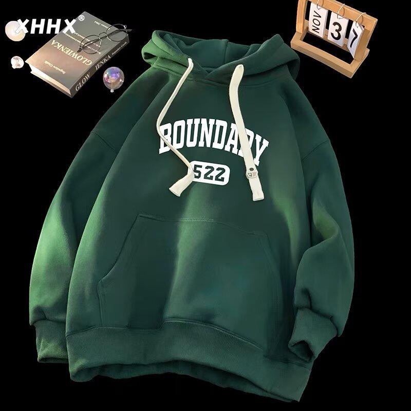 Men s Autumn/Winter Hooded Sports Sweatshirt with Velvet Lining - Korean Style Trendy Casual Pullover 4XL