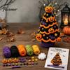 Craft Sets for Adults Halloween Tree Crochet Kit, DIY Black Cat Pumpkin Witch Handmade Yarn Projects Hat Ghost Crafting Kit Holiday Home Decor,
