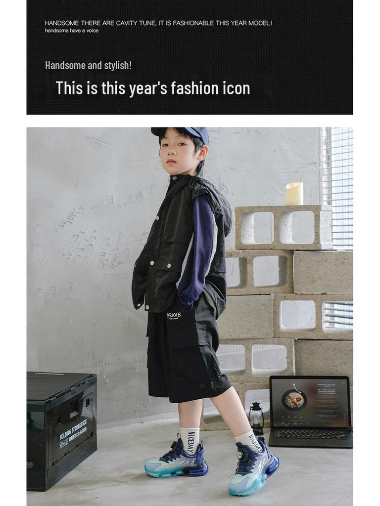 Scarpe da Corsa Antiscivolo in Pelle Autunnali/Invernali 2025 per Bambini con Fibbia Rotante - Ideali per Bambini di Taglia Media e Grande