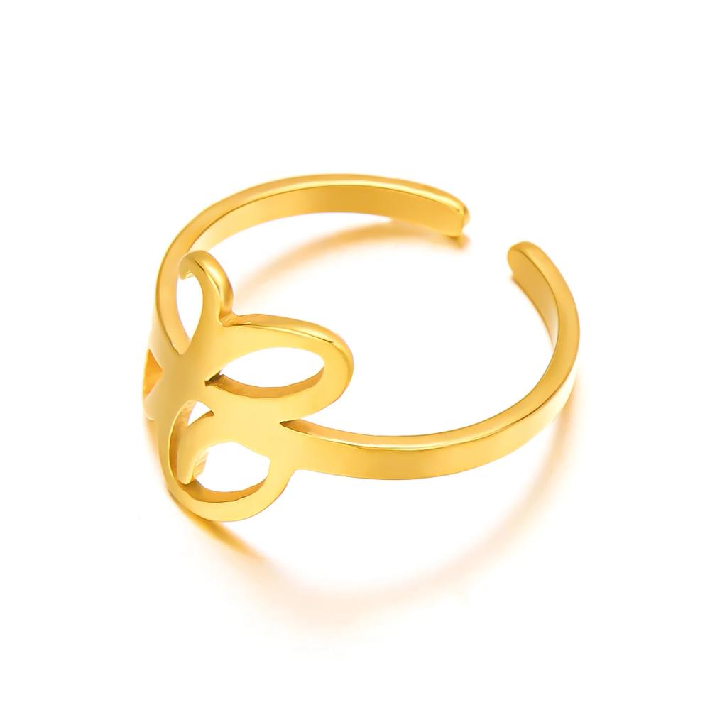 Initial Letter Rings for Women Gold Color Stainless Steel A-Z Letter Adjustable Ring Aesthetic Wedding Christmas Jewelry Gift