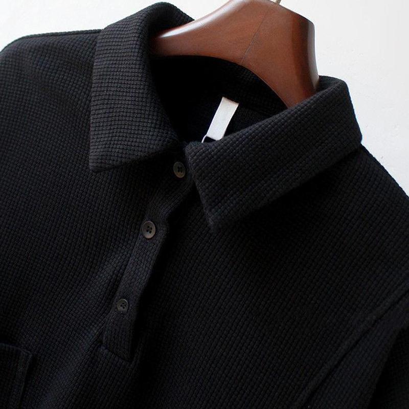 Women's Waffle Sweatshirt Fashion Solid Color Top Casual Short Long Sleeve Pullover Thin Section