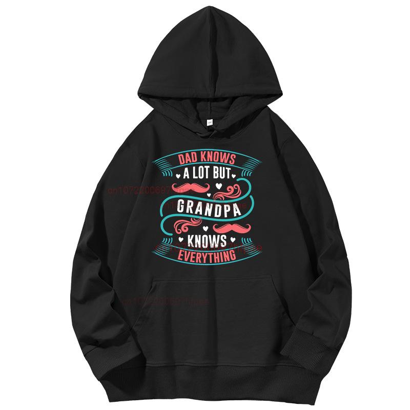 Grandparents Day Funny Printed Sweater Birthday Gift Graphic Hooded Sweatshirts Cotton Sports Sweatshirt Pullover Hoodies