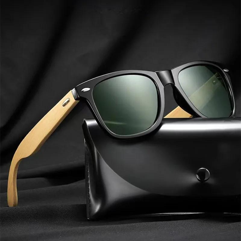 Polarized Bamboo Sunglasses Men Wooden Sunglasses Women Brand Designer Mirror Original Wood Sun Glasses retro masculino