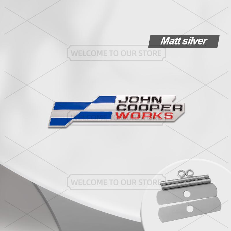 Emblema Metallico 3D John Cooper Works per Auto, Badge Griglia, Adesivi Auto, Adesivo Posteriore Auto per Mini Cooper S U25 J01 J05 F66 F65 F67
