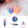 24pcs/bag Long Coffin Fake Nails Rainbow Ballerina Full Cover Nail Art Tips Beauty Artificial False Nails Manicure Charms