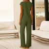 Women Sleeveless V Neck Jumpsuit with Adjustable Waist and Wide Leg Design for Comfortable All Day Wear