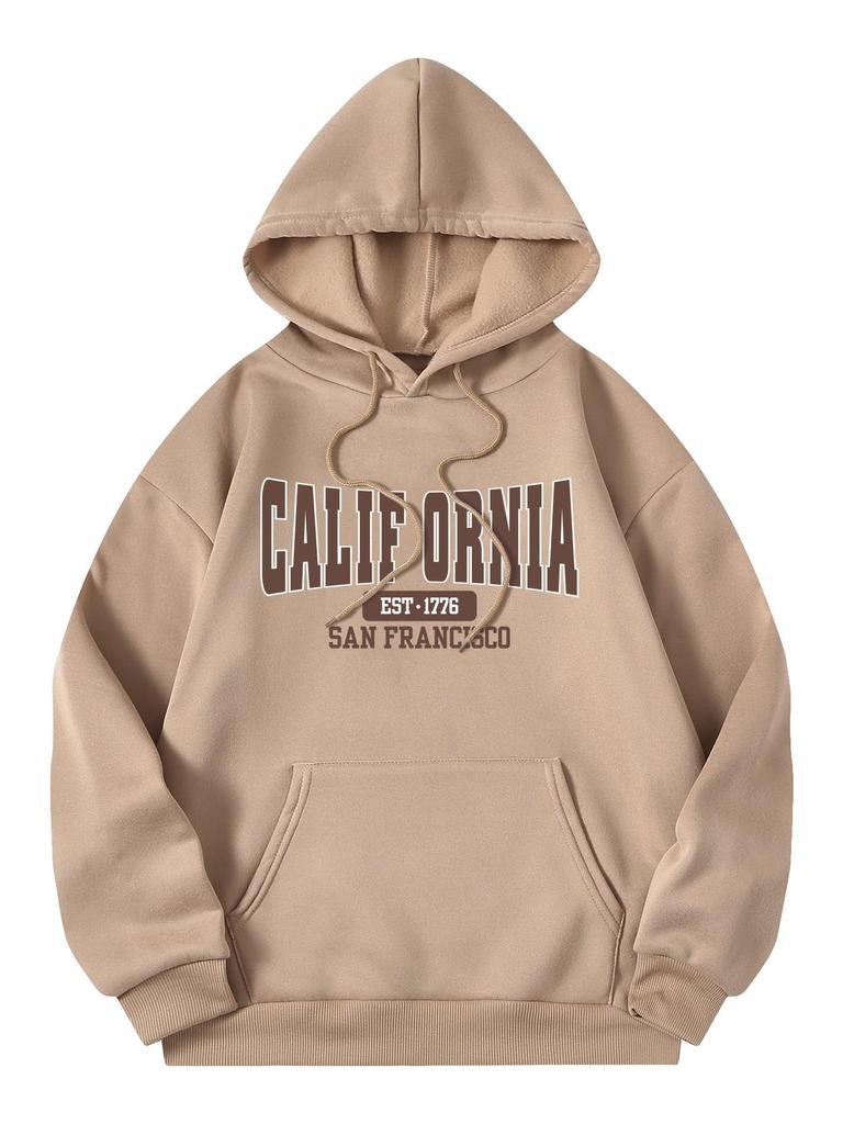 Casual Sports Sweater Fleece Hooded Sports Sweater Women's Large Size Autumn and Winter Models