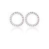 Korean Fashion Versatile Dazzling Circle Stud Earrings with Crystal Cubic Zirconia Minimalist Earrings for Teens Women's Zircon