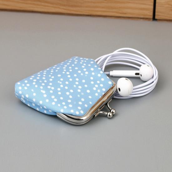 Women Coin Purse, Polka Dot Printing Mini Lightweight Pouch, Pocket Size Kiss Lock Coin Pouch, for Coins Earrings Hair Ties Small Items