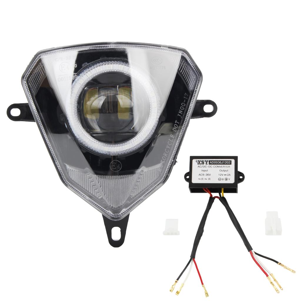 Motorcycle V6 Headlight APP Control Angel Eye Light Pit Dirt Bike For Beta 50 125 250 300 Universal Mounting Accessories Racing