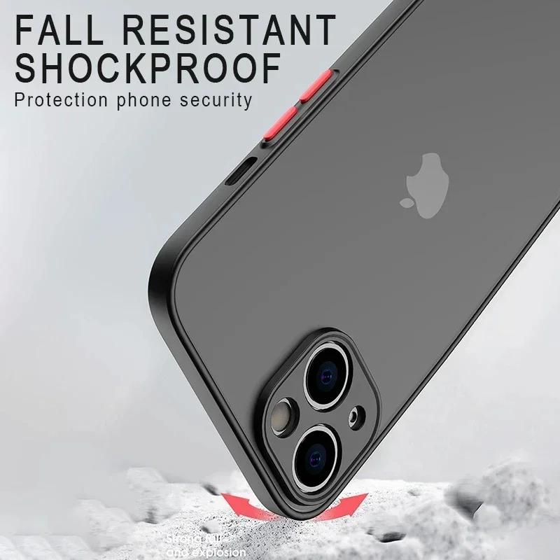 Matte Phone Case For 14 13 12 15 Pro Max Mini Luxury Soft Silicone Shockproof Case For 11 XS MAX X XR 7 8 Plus SE