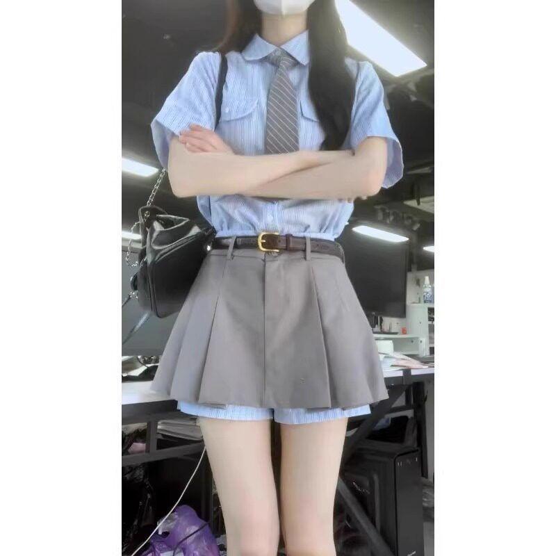 Summer clothes are matched with tea clothes and a complete set of small Korean jk uniforms. First love, pure milk, sweet college style suit.