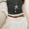 Pu Leather Rivet Waist Belt American Style Women's Jeans Belt Adjustable Y2k Thin Belt  Spicy Girls