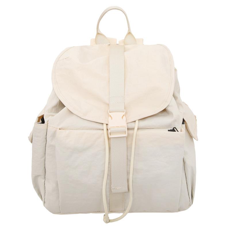 2025 spring new solid color college student backpack women's outdoor leisure large capacity simple high value backpack men