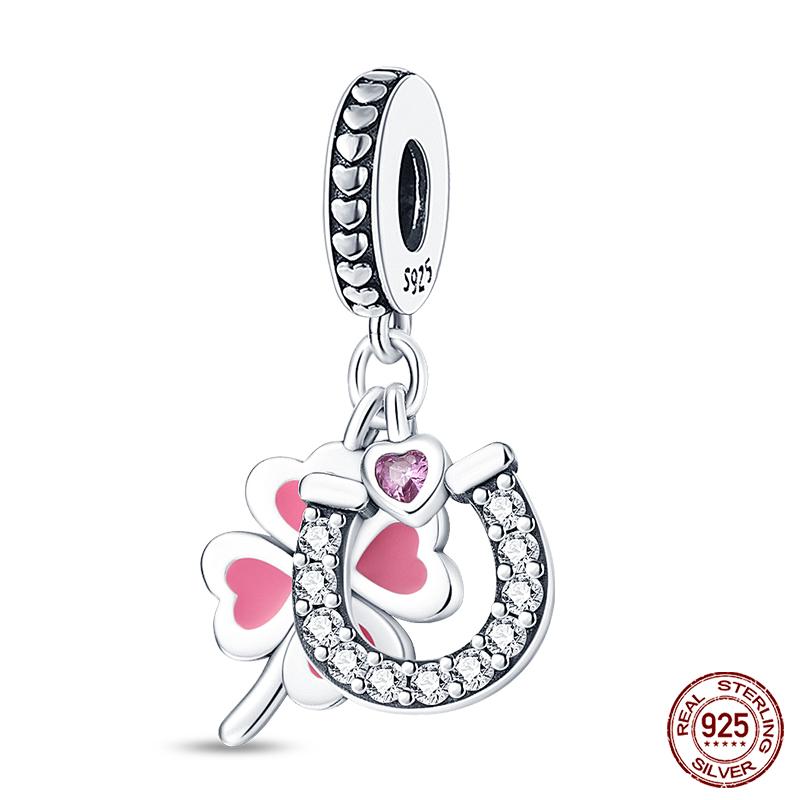 Fashion Copper Lucky Four Leaf Clover Series Charms Beads Fit Qikaola Original Bracelet Fine Diy Birthday Jewelry