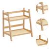 2 Layer Bamboo Organizer for Cups And Skincare on Countertop