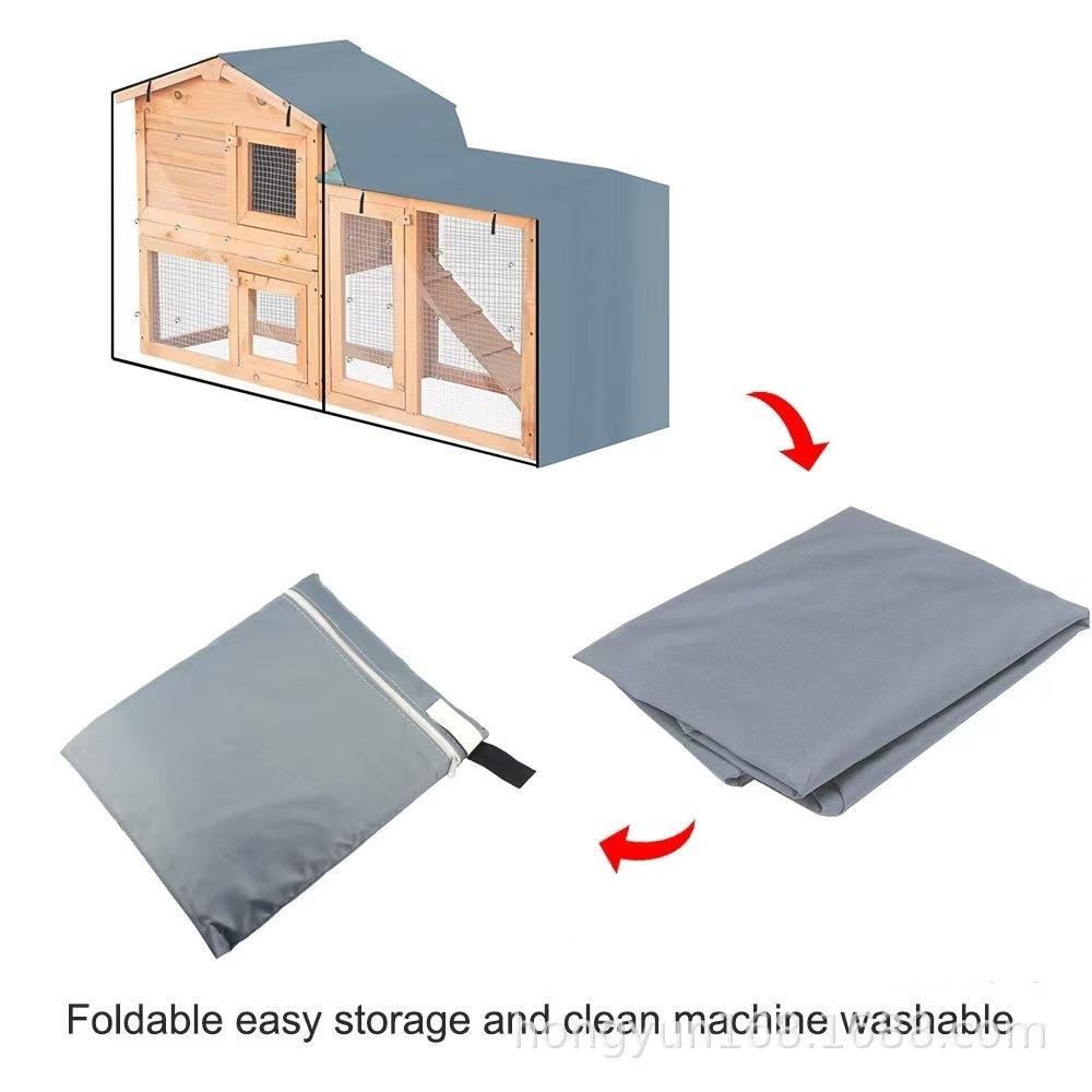 

Heavy-Duty Oxford Cloth Rabbit Hutch Cover Compatible for TRIANGLE Crates - Easy Install Double-Layer Cage Protector 147x52x86cm серый