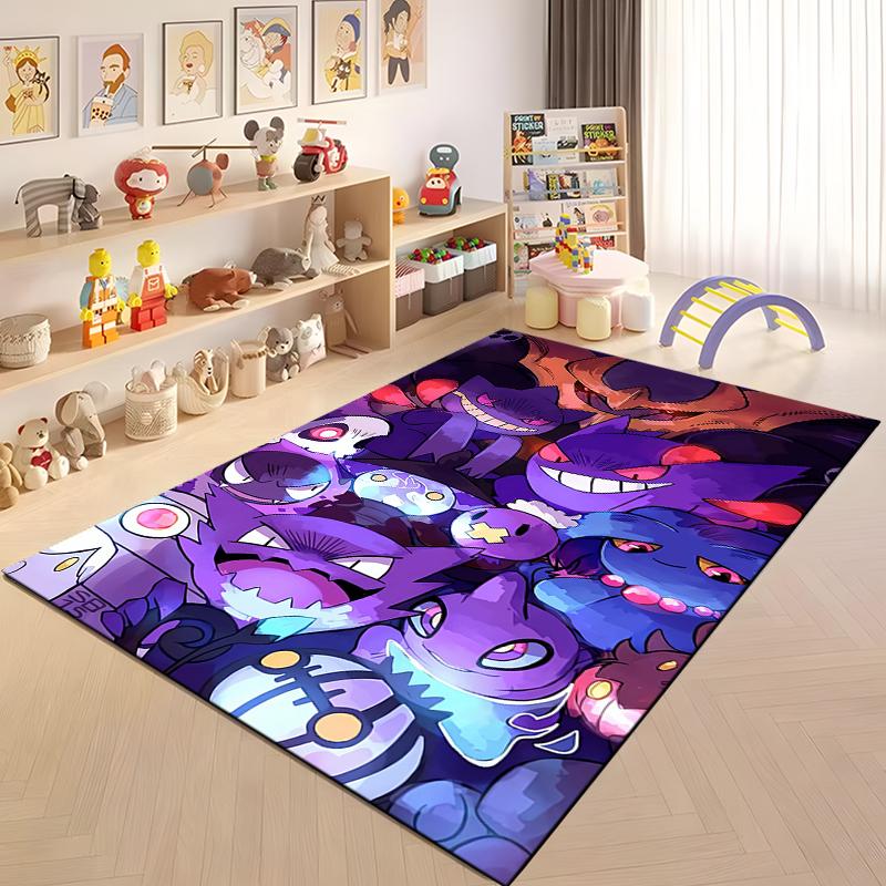 Pokemon Full Character horror gengar Pattern Carpets Bedroom Play Mat Rug Bedroom Carpet Livingroom Crawl Mat Christmas Gift Rug