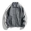 Spring and autumn new men's locomotive style PU leather jacket trendy brand American European size loose leather jacket
