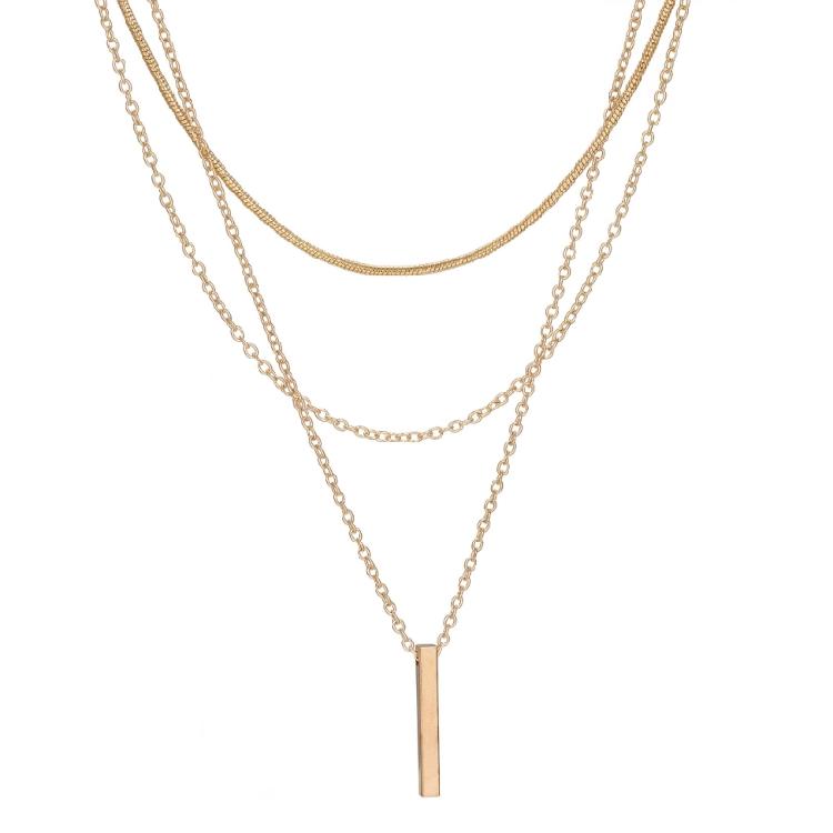 Gold Silber Layering Halskette Leichte Legierung Schmuck Mehrschichtiges Design Stapelbare Kette Für Frauen Modisches Geschenk