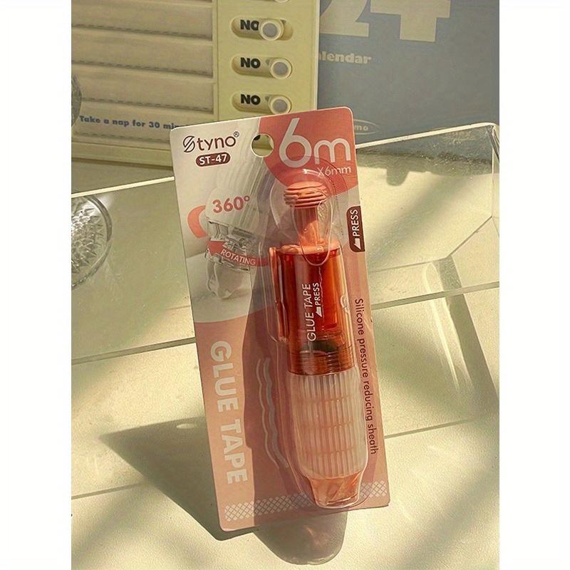 1pc 360° High Viscosity Rotating Press Gel Pen, Refillable, Large Capacity Dual-Sided Adhesive, Ins Style, For Students Back To School