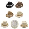 British Jazz Style Straw Hat For Men With Wide Brim Sun Protection For Beach And Casual Wear