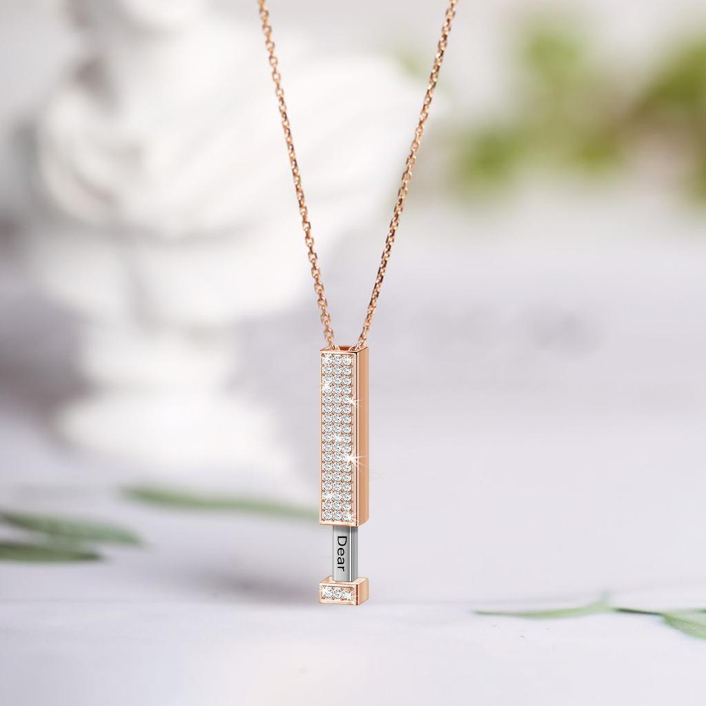 Personalized Creative Square Retractable Three-Dimensional Stick Necklace
