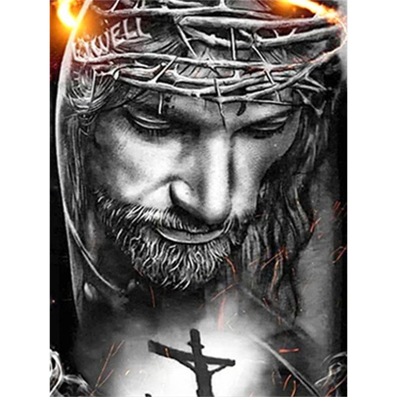 

DIY Алмазная картина Иисус вышивка крестом набор Мозаичное искусство Алмазная картина Полный круг/квадрат Алмазное украшение для дома Round 20x30cm