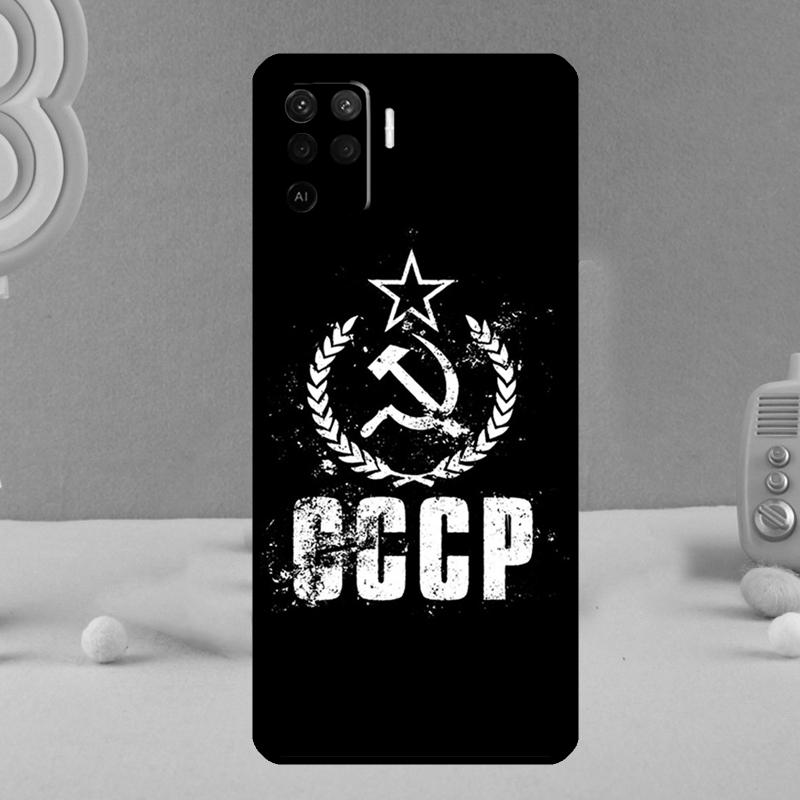 Red Soviet Union USSR Flag Phone Case For Oppo A78 A98 A80 A40 A60 A18 A38 A58 A15 A17 A77 A74 A94 A54 A57S A16 A76 A96