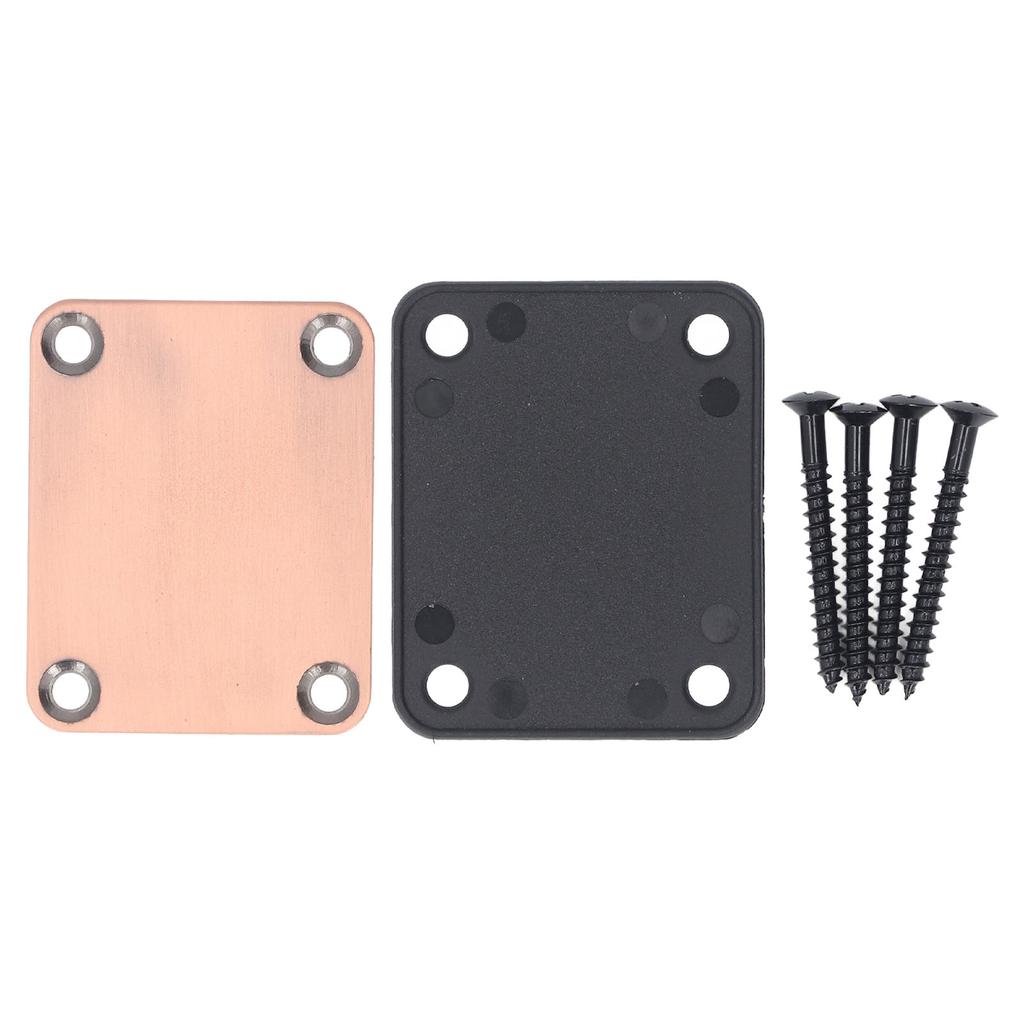 Guitar Neck Plate 4 Bolt with Screws for Telecaster Electric Bass Replacement Supplies Repair Parts
