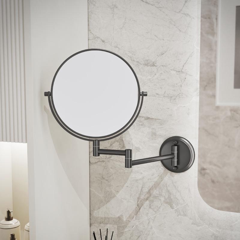 Wall-Mounted Folding Lighted Makeup Mirror for Bathroom or Dormitory