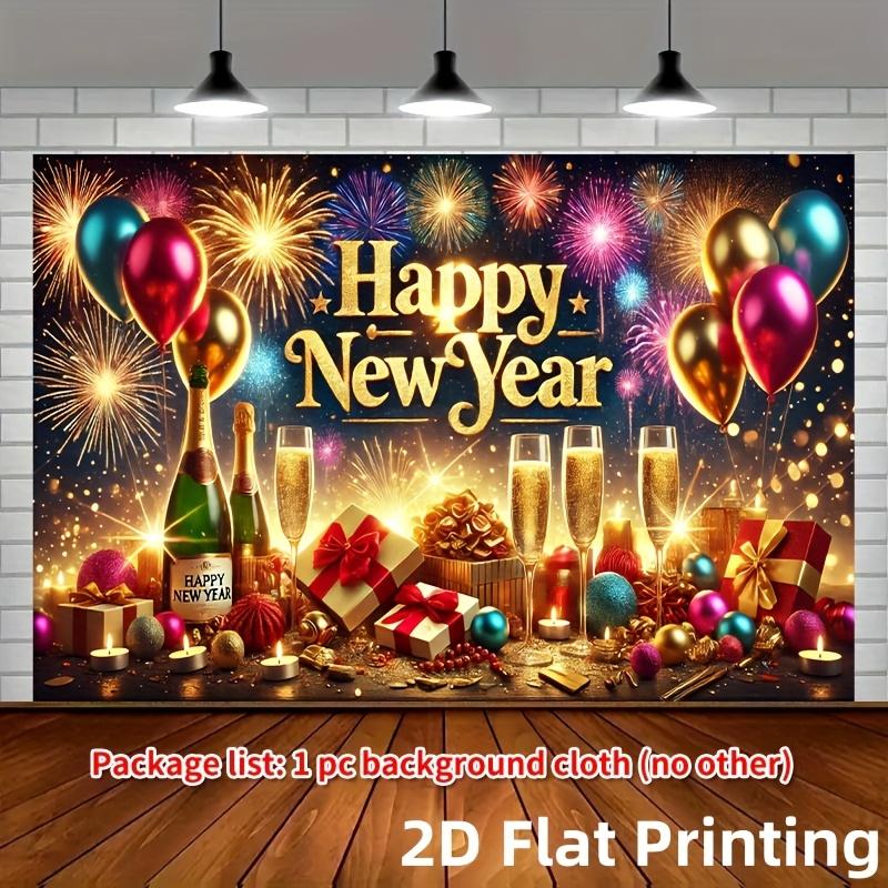1Pcs Banner Polyester Happy New Year Decoration Background Winter Backdrop Decorations For Photo Studio Photo Booth Christmas
