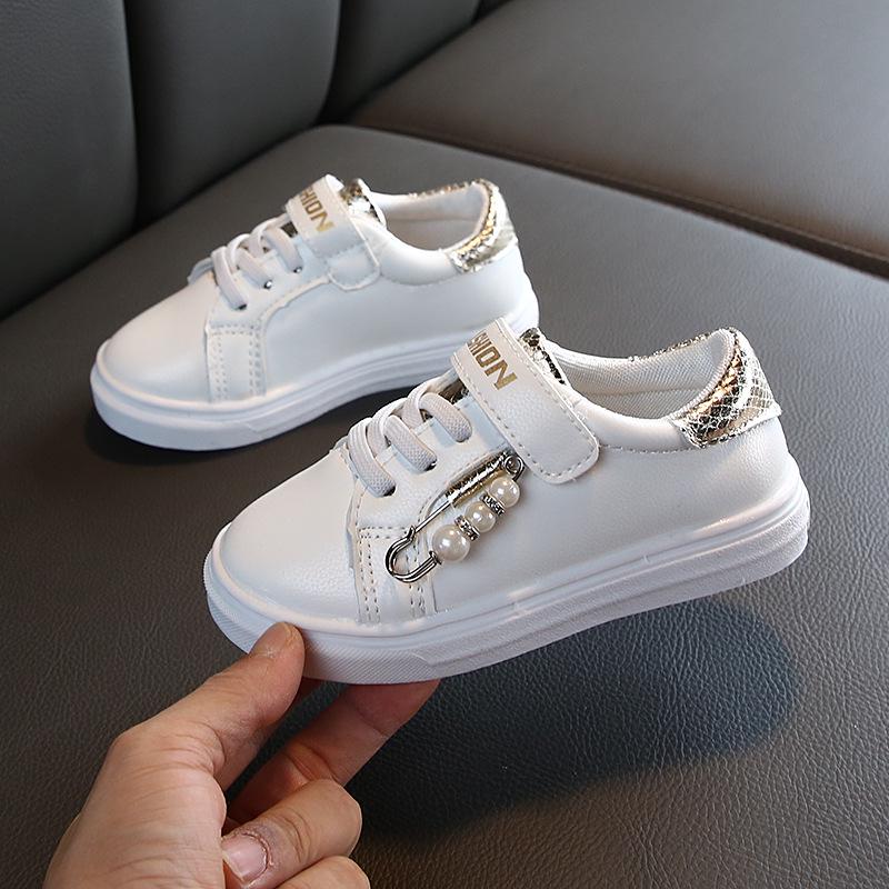 Children S Shoes Spring Autumn Newestchildren S Sports Shoes Pearl Middle And Big Children Princess Shoes Girls White Shoes 25