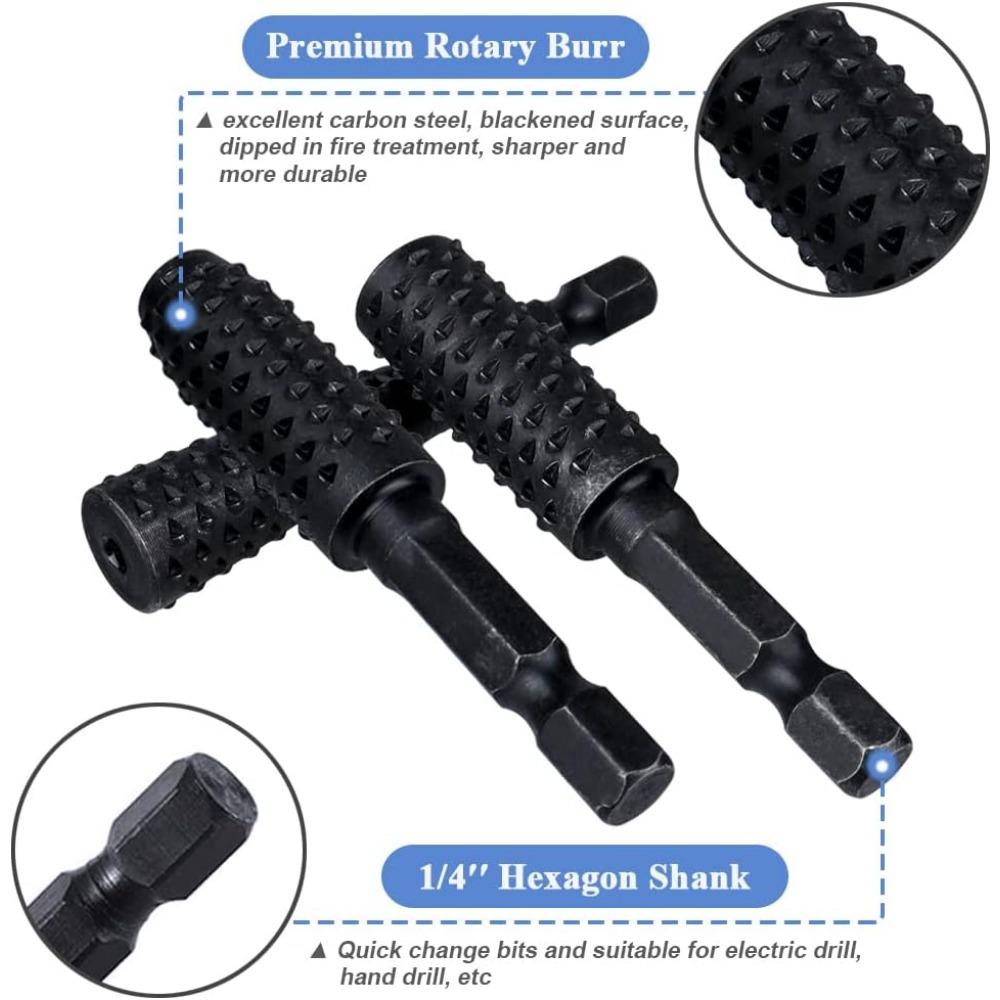 5 szt./10 szt. Zestaw frezów obrotowych, tarników, pilników do rzeźbienia w drewnie, wierteł tarnikowych z trzpieniem sześciokątnym 1/4'' Zestaw pilników obrotowych tarnikowych pasujący do majsterkowania w drewnie