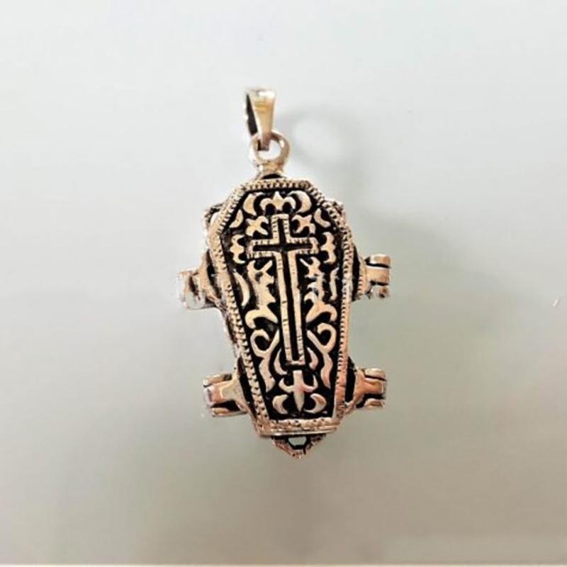 New Skull Cross Coffin Openable Pendant Fashionable Exaggerated Halloween Necklace