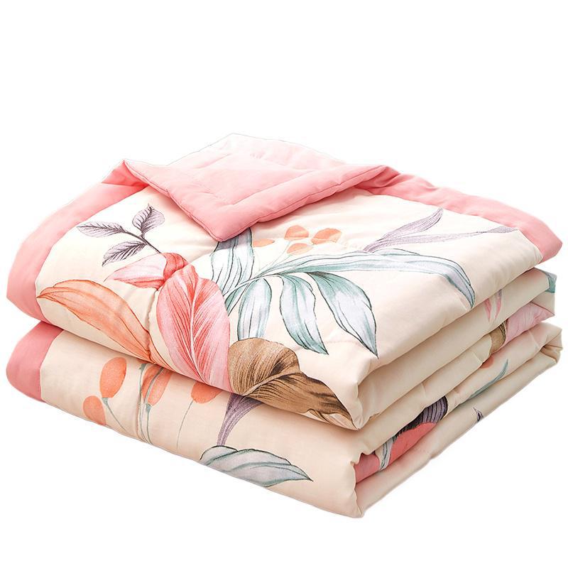 Summer Cool Cotton Quilt: Lightweight, Printed, for Double or Single Bedding