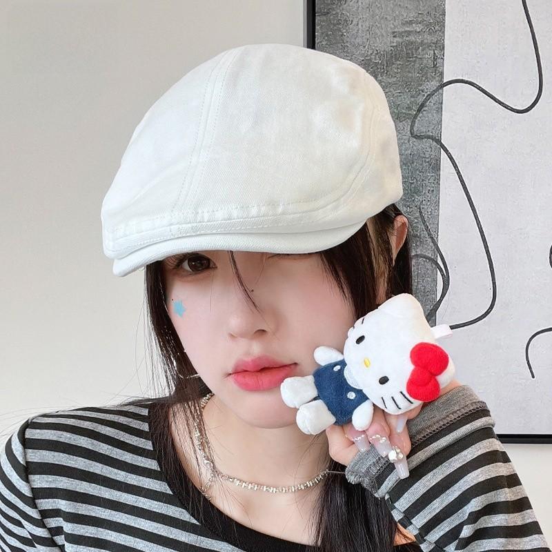 Vintage Canvas Beret Hat With Sun Protection For Women And Girls Spring Summer Autumn