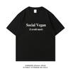 Social Vegan I Avoid Meeting Cotton Printed Tshirt New Unisexs and Unisexs Fashion Trendy Loose Casual Round Neck Tshirt