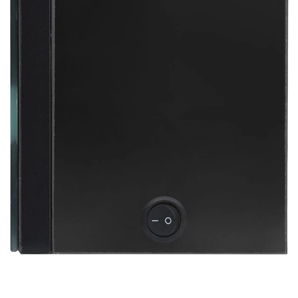 LED Bathroom Mirror Cabinet Glossy Black 50 X 14 X 60 Cm