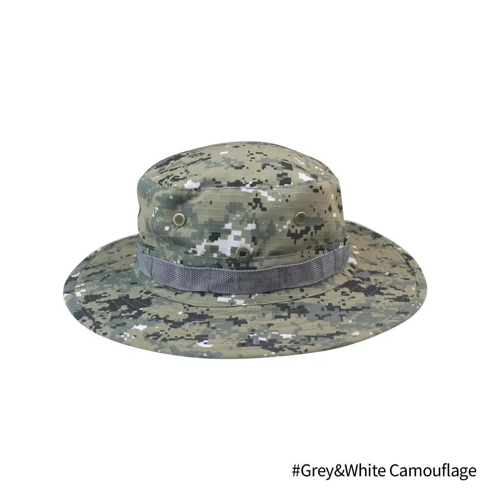 Camouflage Boonie Hut Taktische Fischerhüte Panama Sommerkappe Jagd Wandern Outdoor Camo Sonnenschirme Herren