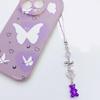 Cute Bear Bowknot Bead Pendants Phone Charm Straps Lanyard Purse Accessories