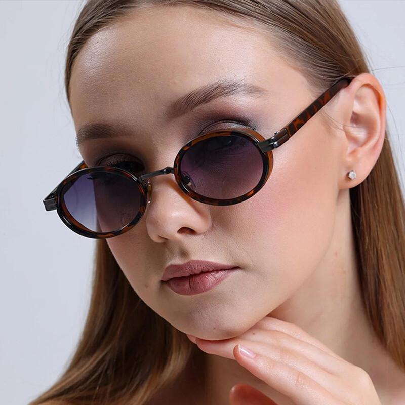 

Small Metal Frame Oval Sunglasses For Women Brand Designer Fashion Luxury Shades Uv400 Eyewear Men Vintage Sun Glasses