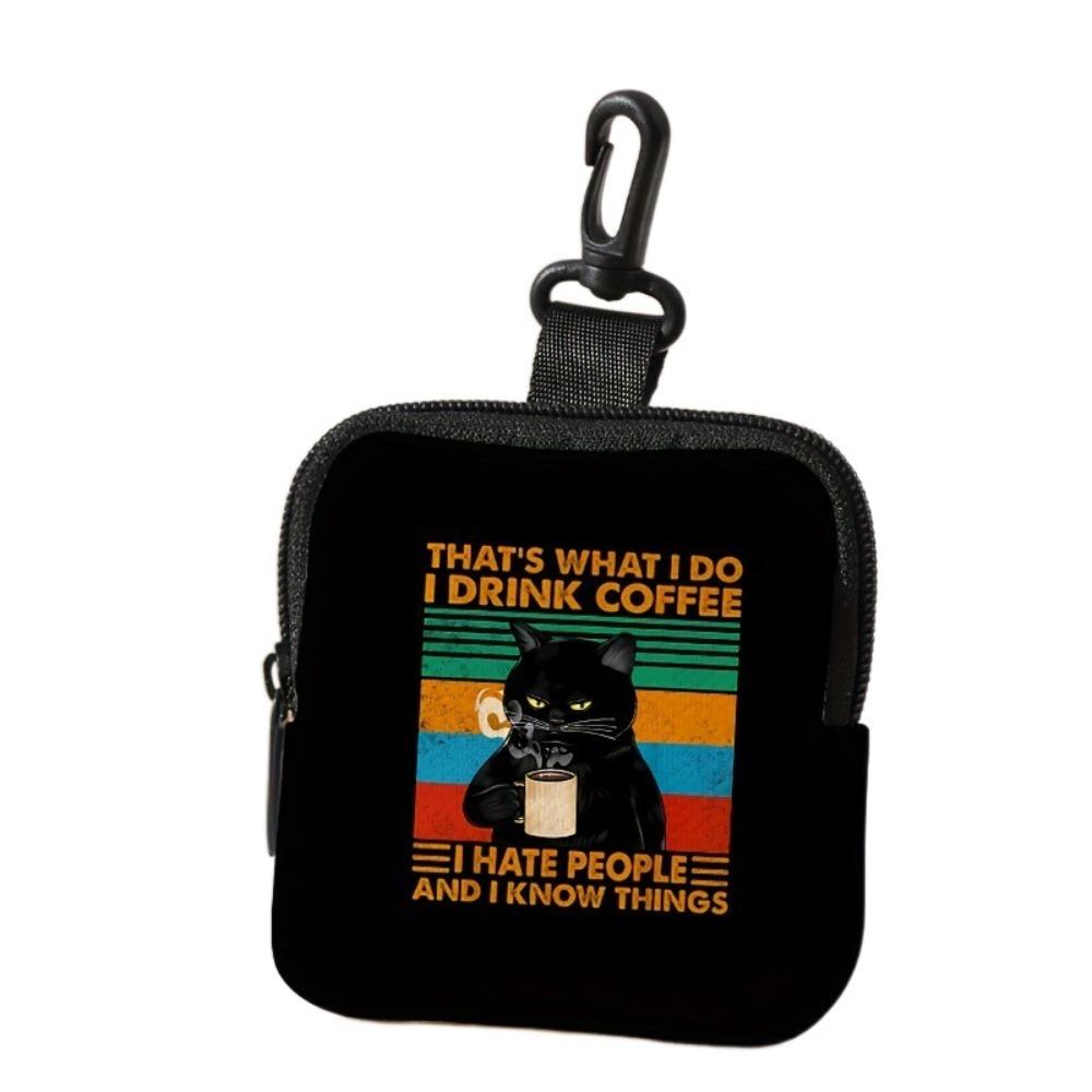 New Mini Coin Purse Lightweight Durable Wallet Portable Cat Dog Print Earphone Bag Friends Gift
