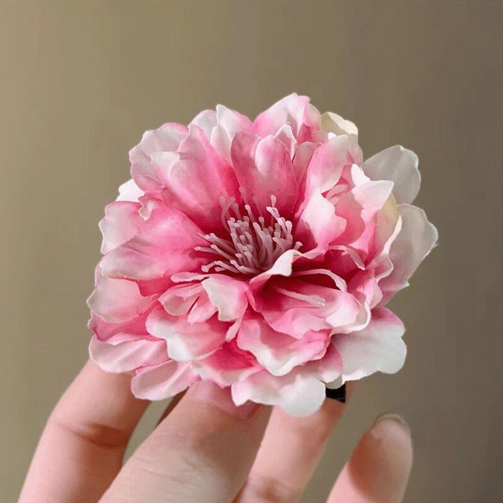Fashion Satin Rose Flower Large Hair Claw Clip for Women  Spring Summer Trendy Design Korean Colored Hairpin Headdress