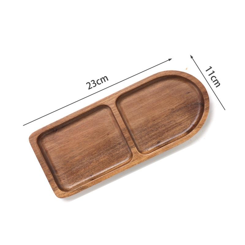 

HeMu Массив дерева трехсекционная тарелка для соуса, тарелка для японских солений, приправ, соуса для макания, тарелка с перегородками из дерева акации