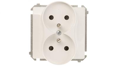 Simon Basic Double Socket with Shutter 16A Ip20 White Bmgz2Mz.01/11